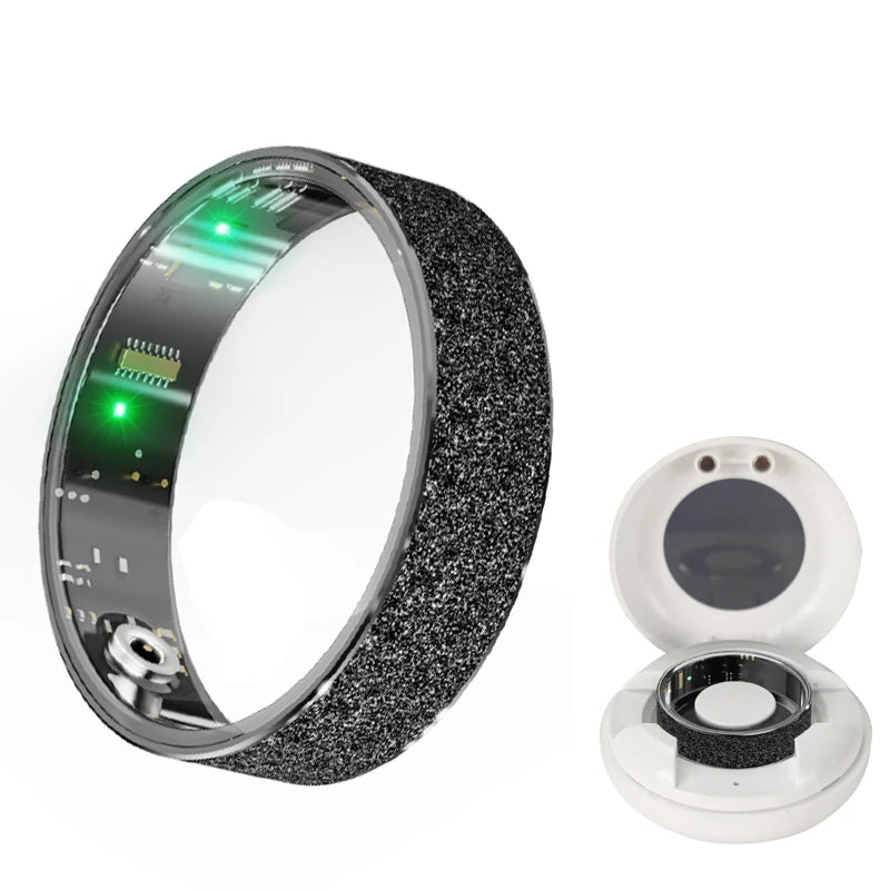 New Smart Ring with Charging Case for men women,Health and Sleep Monitor,iP68 & 5ATM Waterproof,Multi-sport Mode,For Android ios