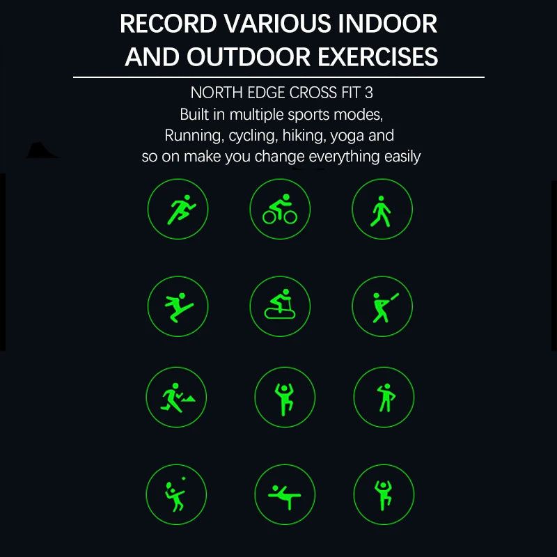 NORTH EDGE 2025 New GPS Watches Men Sport Smart Watch HD AMOLED Display 50M ATM Altimeter Barometer Compass Smartwatch for Men