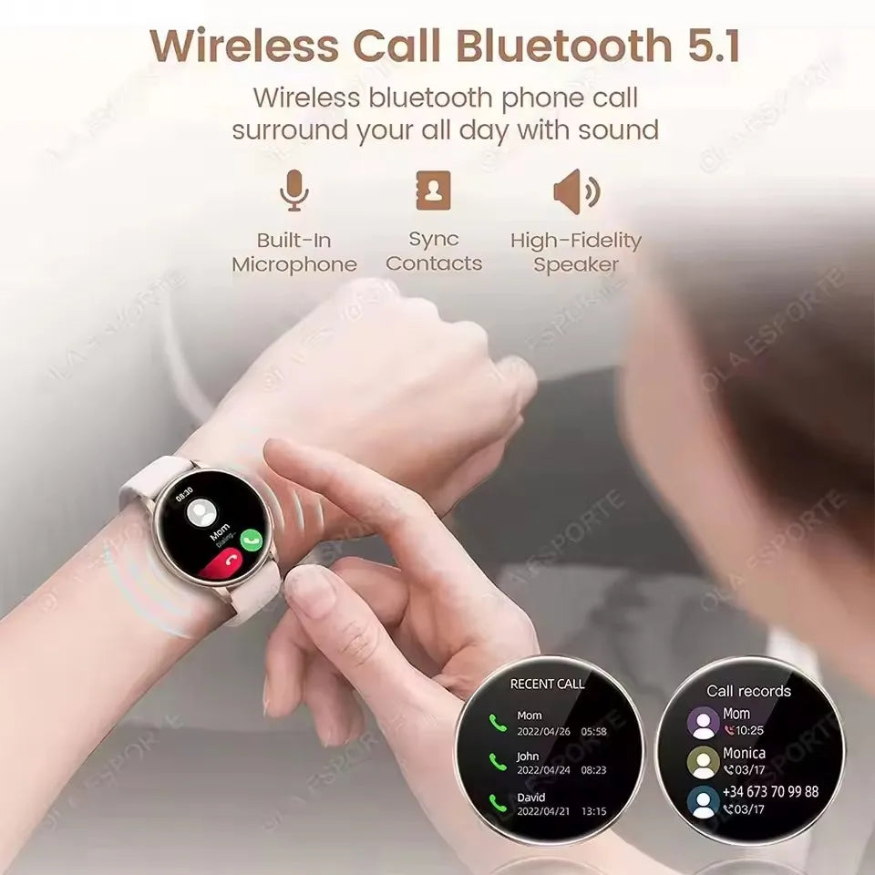 Men Women Smart Watch AMOLED Screen Bluetooth Call 100+ Sports Modes Fitness Clock Heart Rate Monitoring Ai Voice Smartwatch New