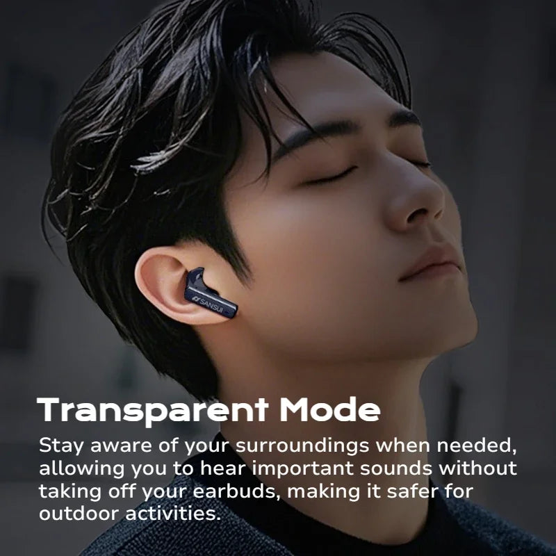 Sansui ANC Bluetooth TWS Earbuds -52dB Active Noise Cancelling Bluetooth 5.4 Headphone Ture Wireless Earphones 6 Mic HD Calls