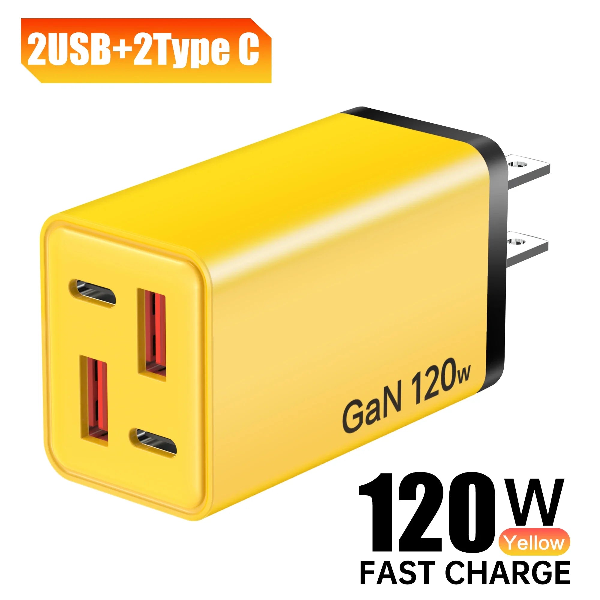 Total 120W 4 Ports GaN USB Charger Type C Fast Charging Wall Adapter 2PD 2USB Quick Charge 3.0 Travel Chargers Charging adapter