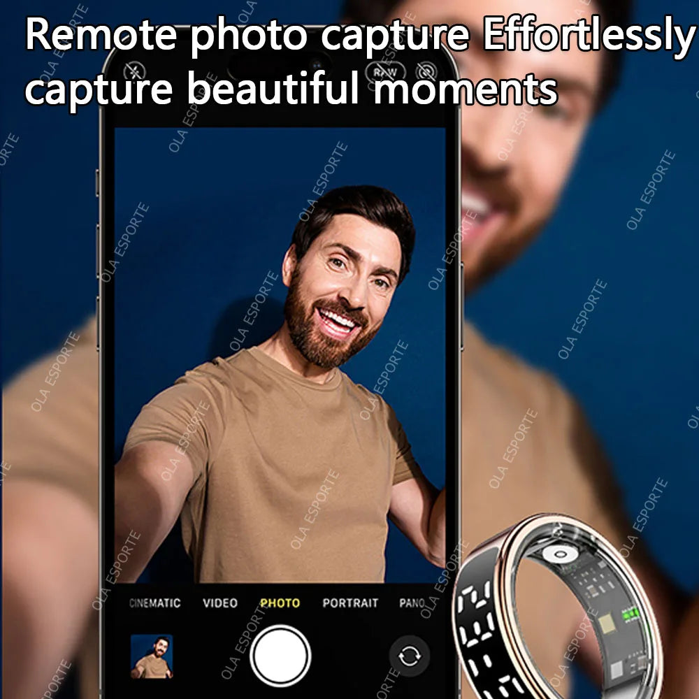 New Wireless Smart Ring 2025 Men Women LED Display Screen Heart Rate Blood Oxygen Monitor SportS IP68+5ATM Waterproof Smartring