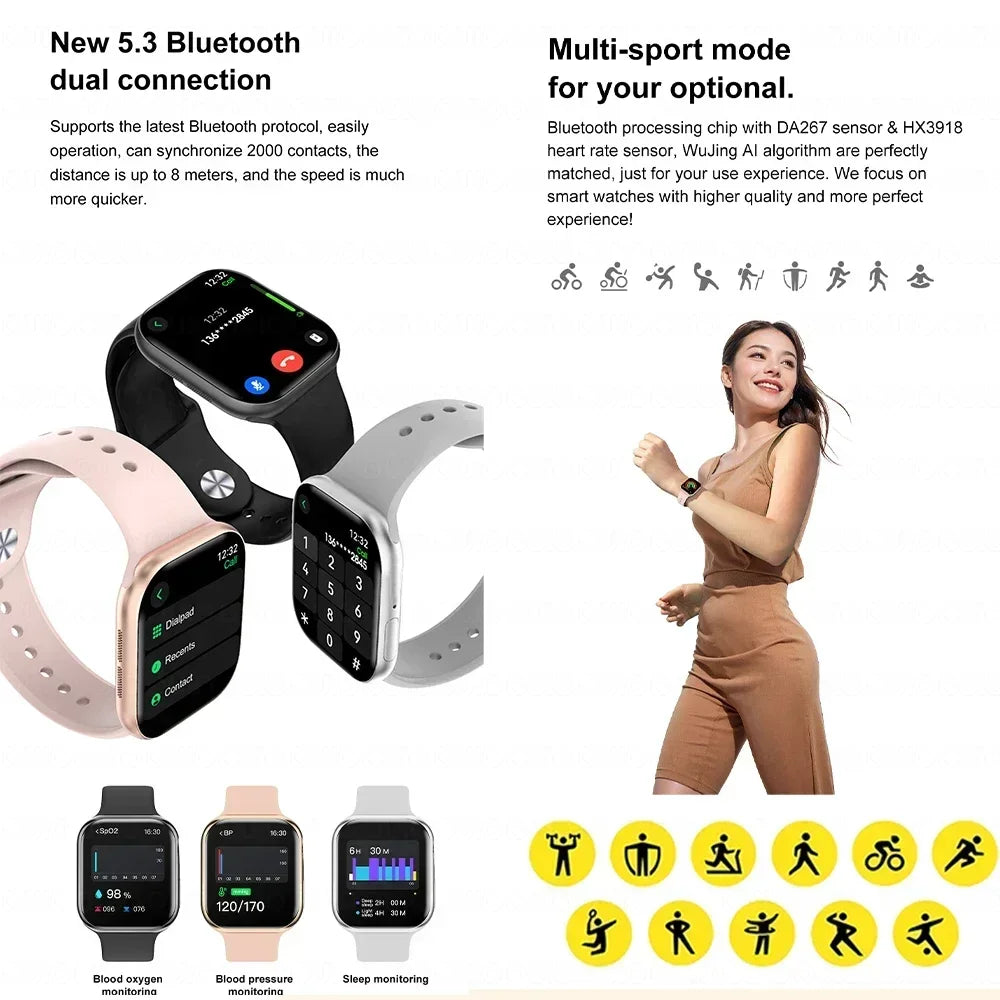 2025 New Original for Apple Watch 10 Smart Watch Men 32G Memory MP4 Music Video 3D HD Bluetooth Call GPS Tracker smartwatches