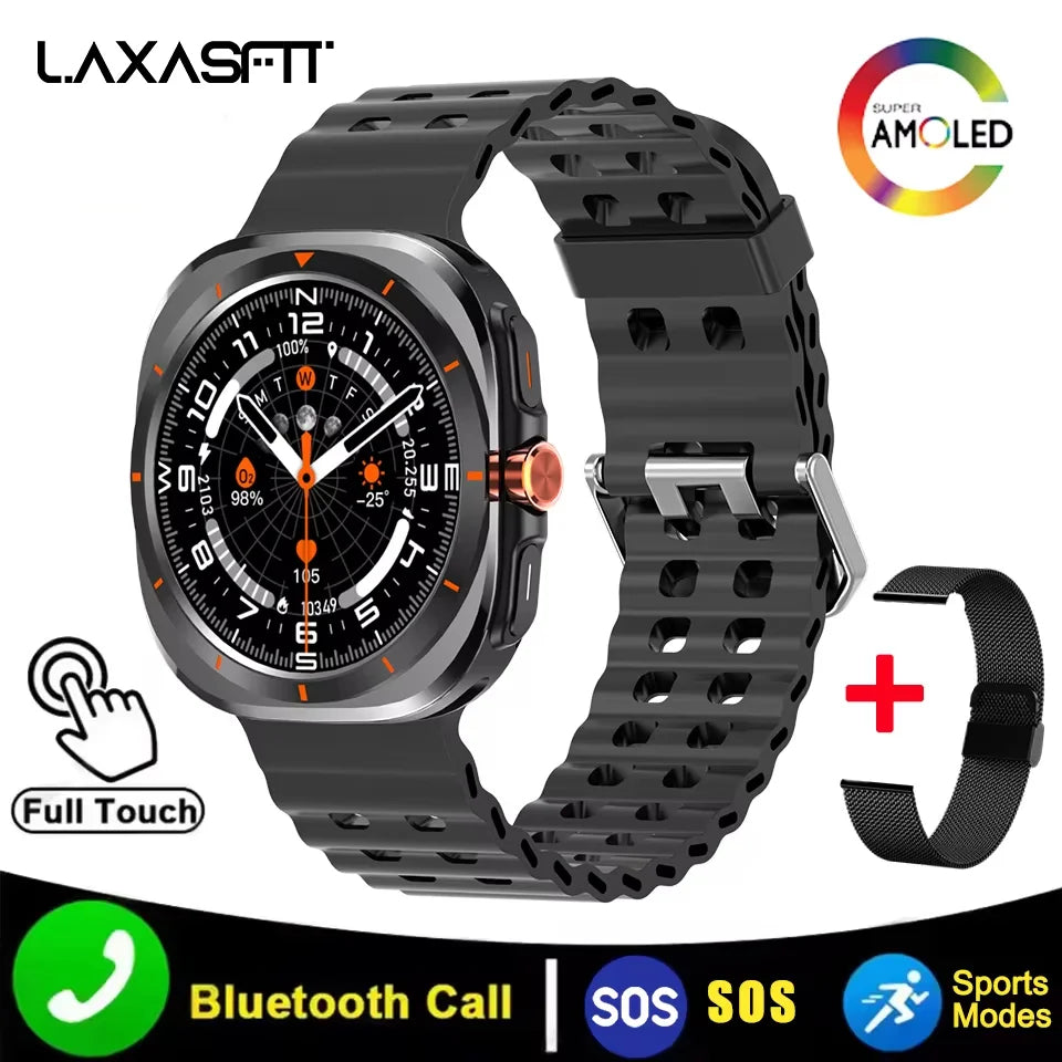 LAXASFIT 2025 New Smart Watch 1.52 inch AMOLED Bluetooth Call Message Alert Outdoor Sports Smart Watch Men Women Holiday Gift