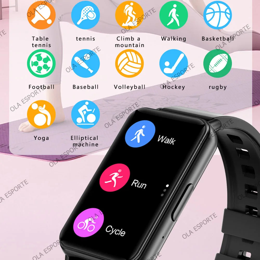 For Android IOS Smart Bracelet Women Smartwatch Men Heart Rate Blood Oxygen Waterproof Sport Smart Band Watch For Ladies +Gift