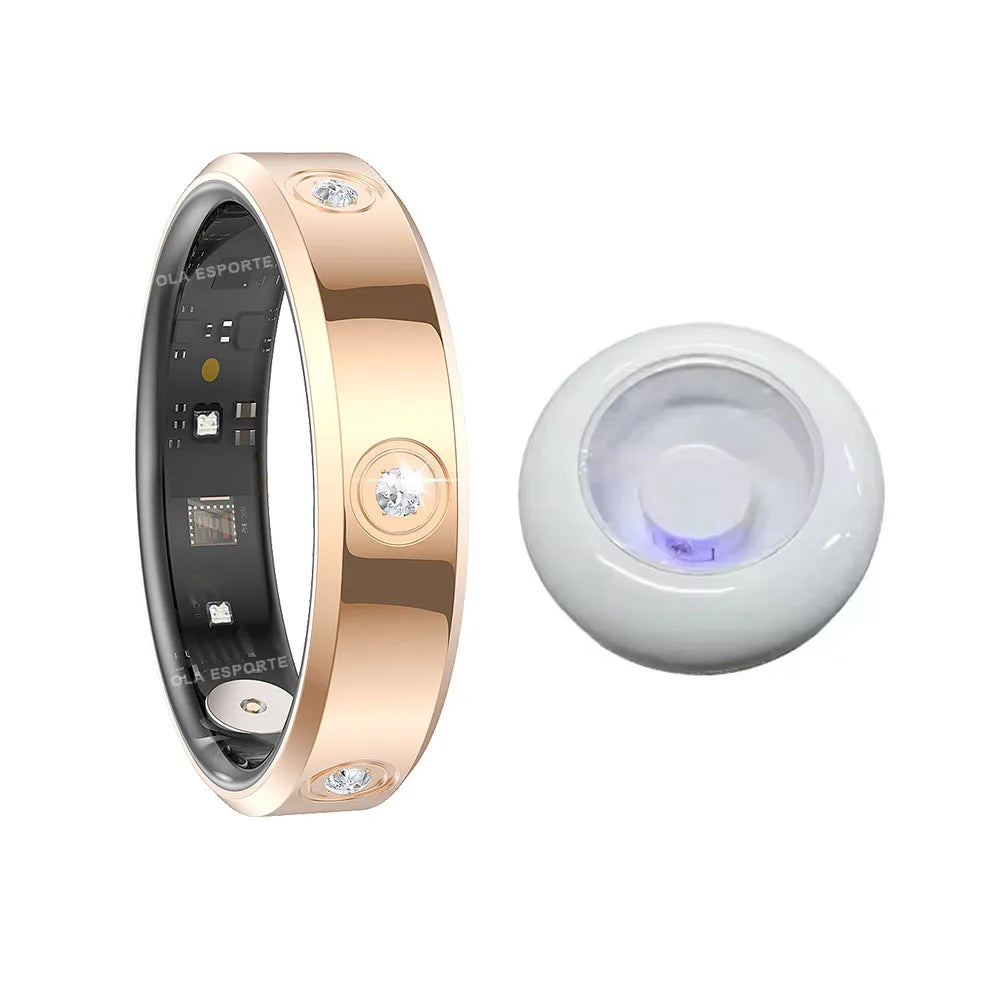 Fashion Smart Ring Men Women, Heart Rate Blood Oxygen, Sleep Monitor, 5ATM Waterproof,Multi-sport Mode Smartring For Android iOS