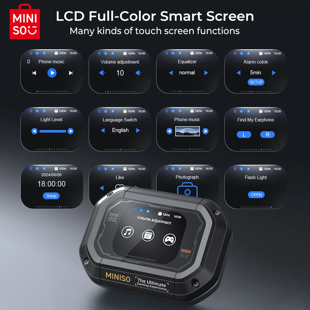 MINISO M98 True Wireless Open Ear Earbuds Bluetooth 5.4ears,13mm Dynamic Driver OWS ears heads Gaming Headset Super Long Endur