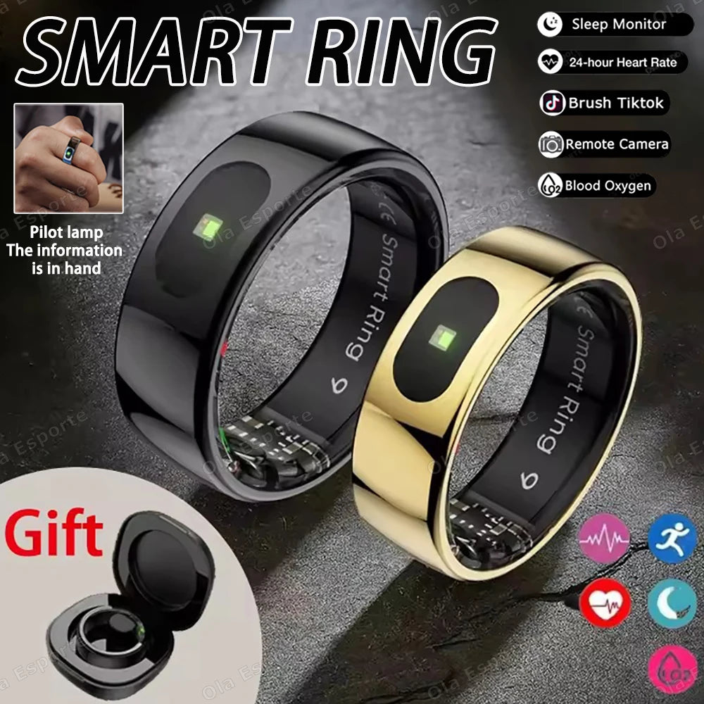 New Smart Ring Bluetooth Health Monitor Heart Rate Blood Oxygen Sleep Gesture Control 5 ATM Waterproof Sports Sport Rings 2025