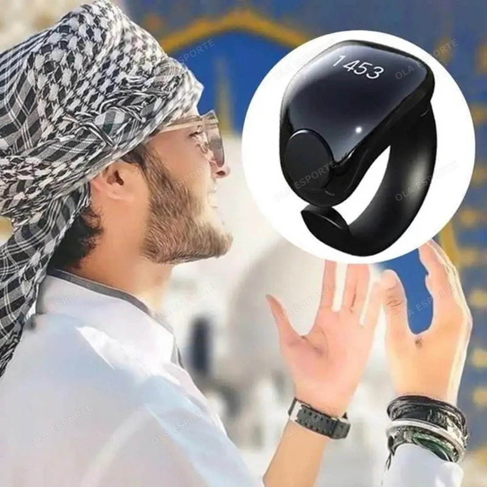 Weslamic Smart Tasbeeh Zikr Ring Islamic Tally Digital Counter for Muslims Praise Prayer Reminder Magnetic Charging Waterproof