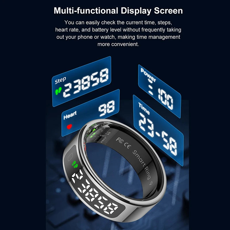 Xiaomi R12 Smart Ring Touch Display Screen 5ATM Waterproof Bluetooth Health Monitor Gesture Control Wireless Charging Sport Ring