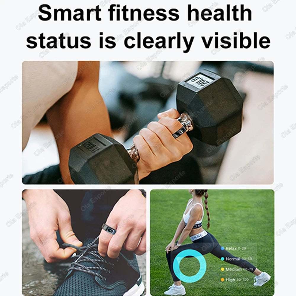 New Smart Ring Bluetooth Health Monitor Heart Rate Blood Oxygen Sleep Gesture Control 5 ATM Waterproof Sports Sport Rings 2025