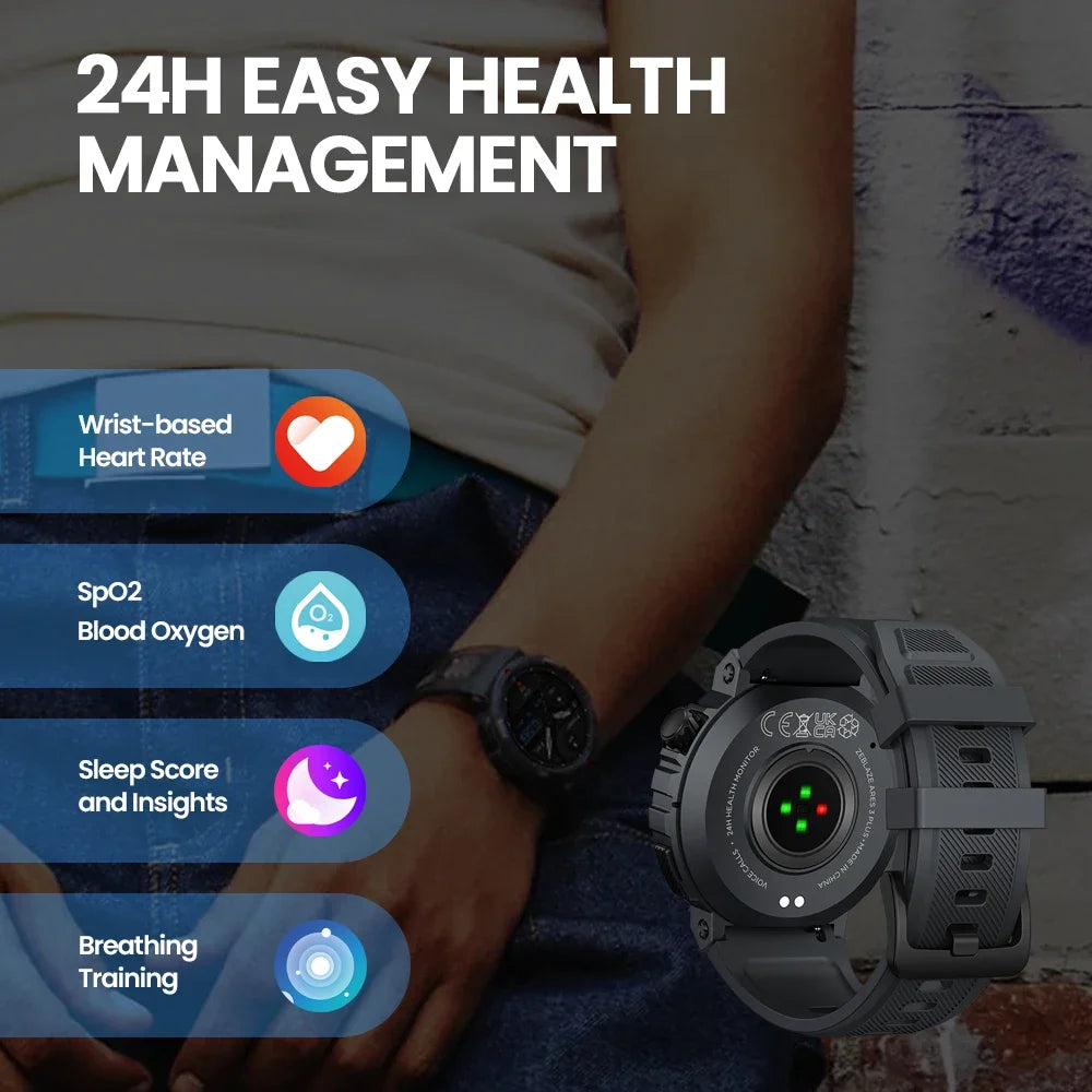 New Zeblaze Ares 3 Plus 1.43'' HD AMOLED Display Voice Calling Smartwatch New 3D Interactive Health&Fitness Tracking Smart Watch