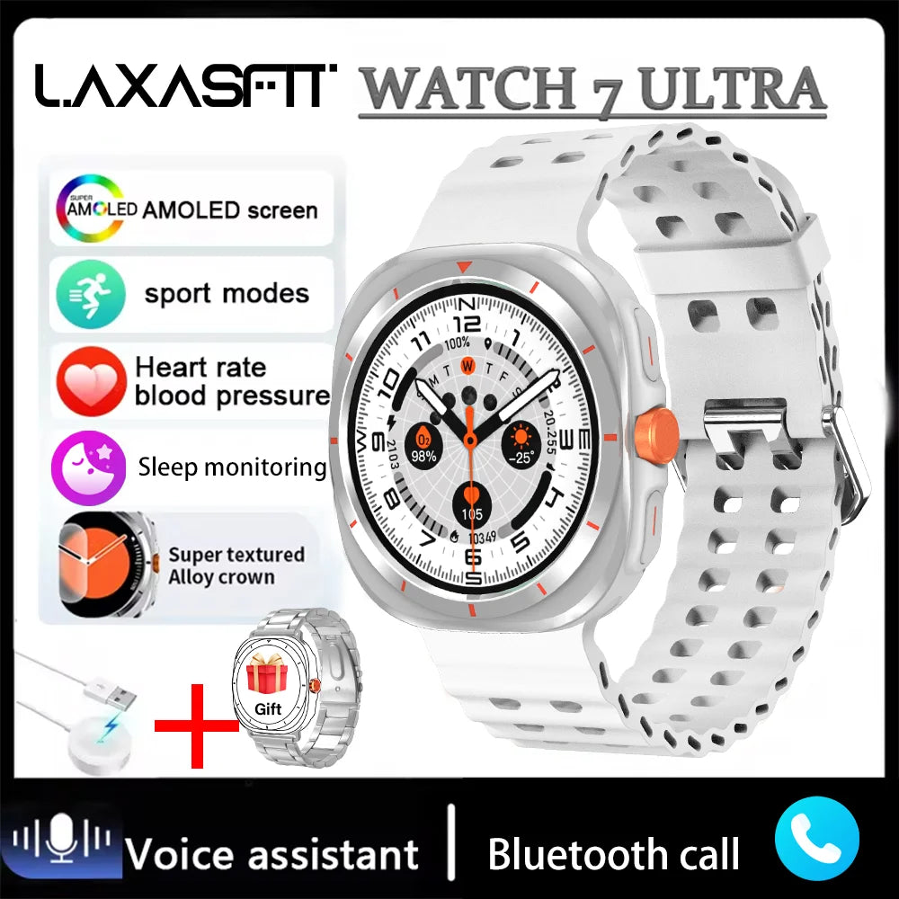 LAXASFIT 2025 New Men's Smart Watch Outdoor Sports Bluetooth Call Message Alert Multisport Mode Smartwatch