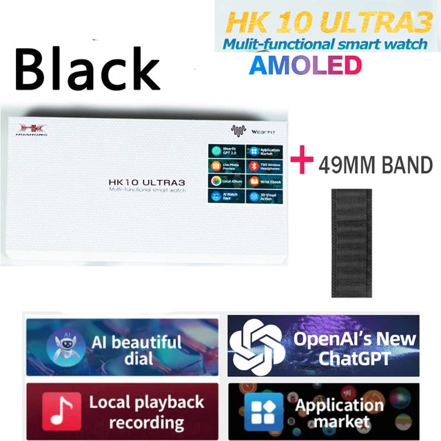 Smartwatch Men 2025 Original HK10 ULTRA 3 49mm 4G ROM NFC GPT GPS Compass Clock Bluetooth Call Smart Watch Men For Holiday Gifts