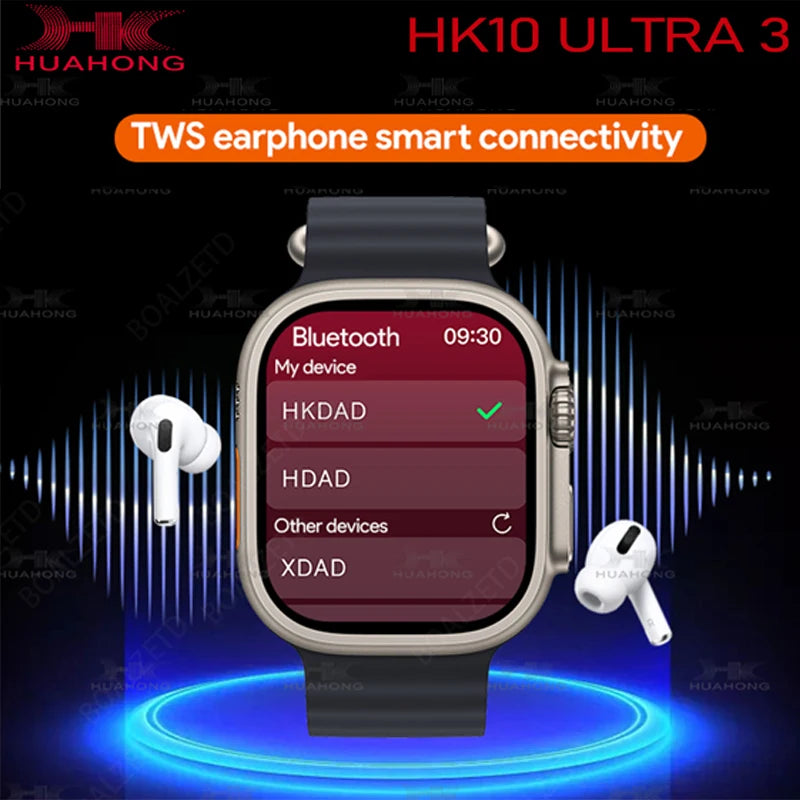 Smartwatch Men 2025 Original HK10 ULTRA 3 49mm 4G ROM NFC GPT GPS Compass Clock Bluetooth Call Smart Watch Men For Holiday Gifts