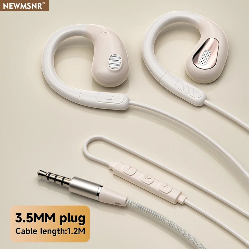 NEW Clip-on Type C&3.5mm Wired Control Headphone 9D Surround Sound Earbuds Sports Headsets ENC Earphones With HD Mic For Samsung