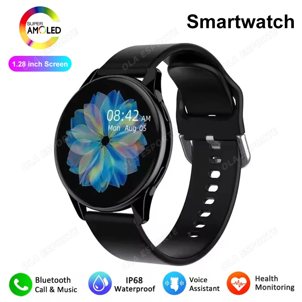 Men Women Smart Watch AMOLED Screen Bluetooth Call 100+ Sports Modes Fitness Clock Heart Rate Monitoring Ai Voice Smartwatch New