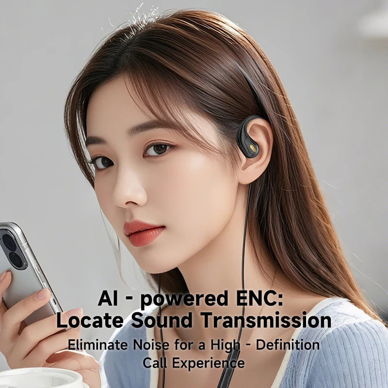 NEW Clip-on Type C&3.5mm Wired Control Headphone 9D Surround Sound Earbuds Sports Headsets ENC Earphones With HD Mic For Samsung