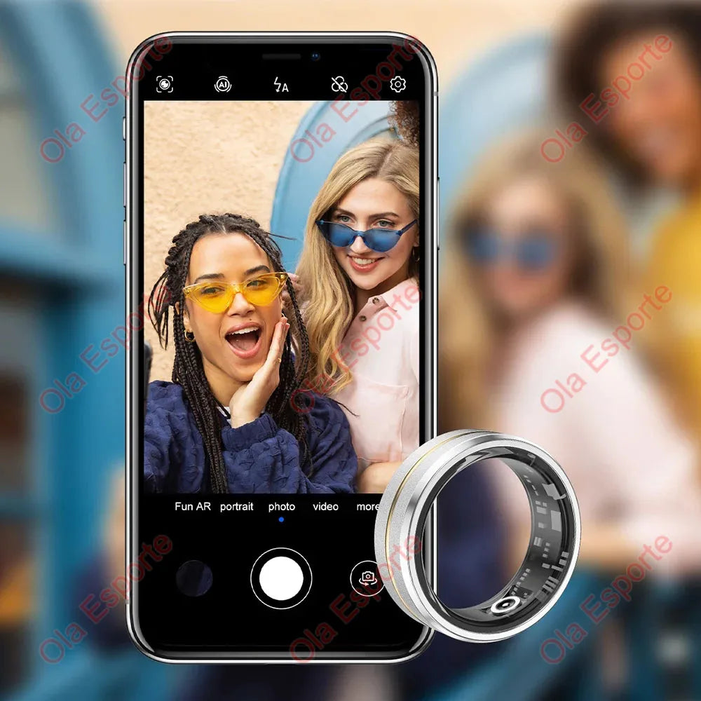 2025 Smart Ring Men Women IP68 Waterproof Heart Rate Blood Oxygen Sleep Health Monitor Sport Fitness Health Ring for Android IOS