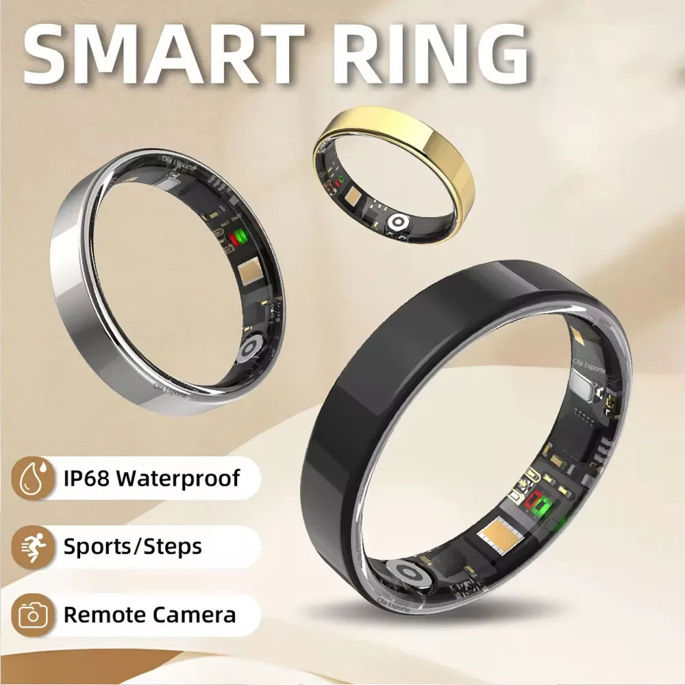 2025 Smart Ring Bluetooth Call Heart Rate Temperature Monitor 5ATM Waterproof Health Ring Men Women Smartring For Android Gift