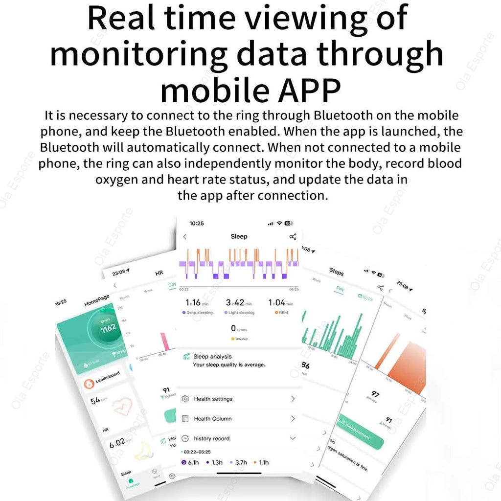 2025 New Smart Ring Men Women, Heart Rate and Blood Oxygen Monitor Smartring IP68 5ATM Waterproof, Multi-sport Mode Finger Ring
