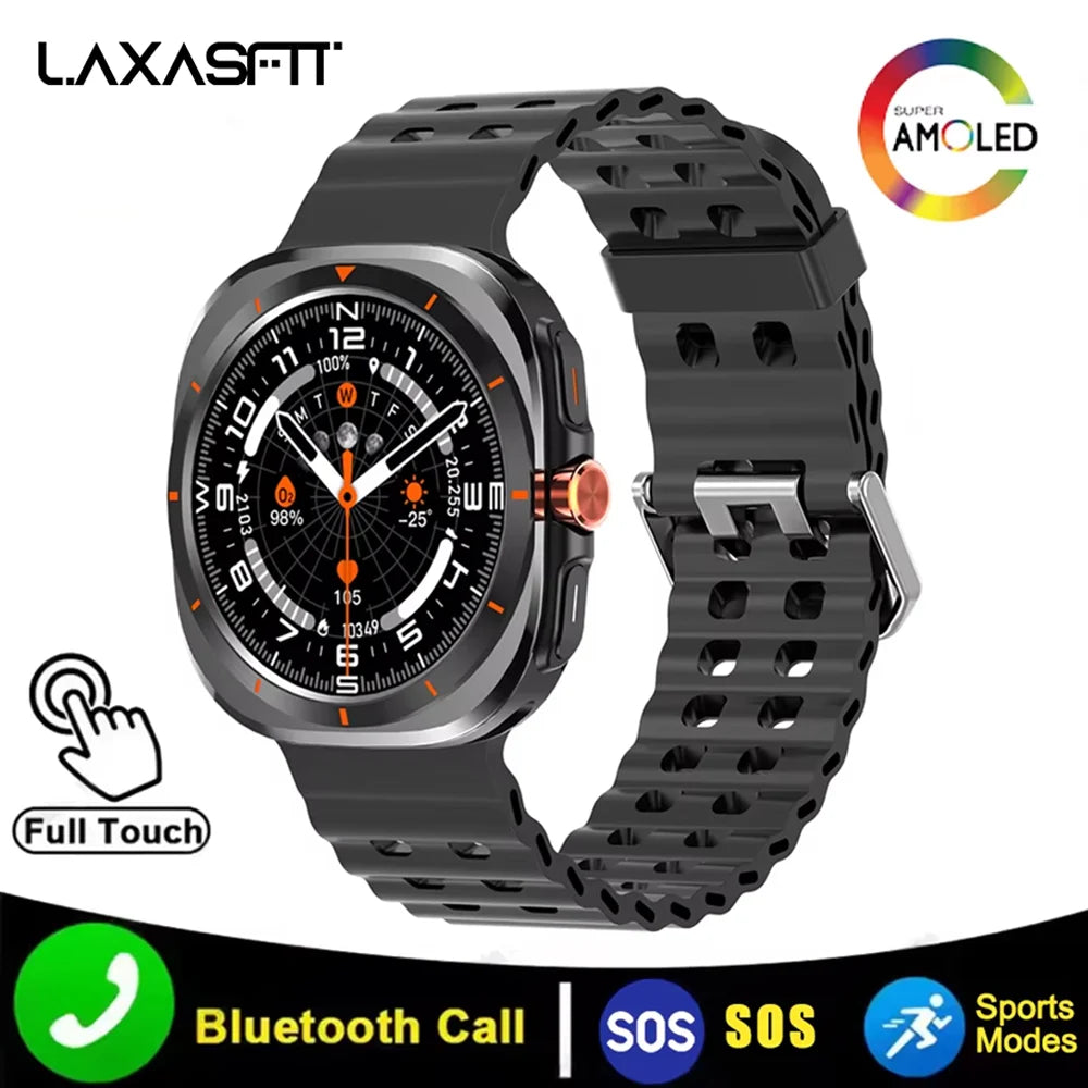 LAXASFIT 2025 New Smart Watch 1.52 inch AMOLED Bluetooth Call Message Alert Outdoor Sports Smart Watch Men Women Holiday Gift