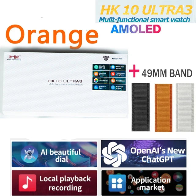 Smartwatch Men 2025 Original HK10 ULTRA 3 49mm 4G ROM NFC GPT GPS Compass Clock Bluetooth Call Smart Watch Men For Holiday Gifts