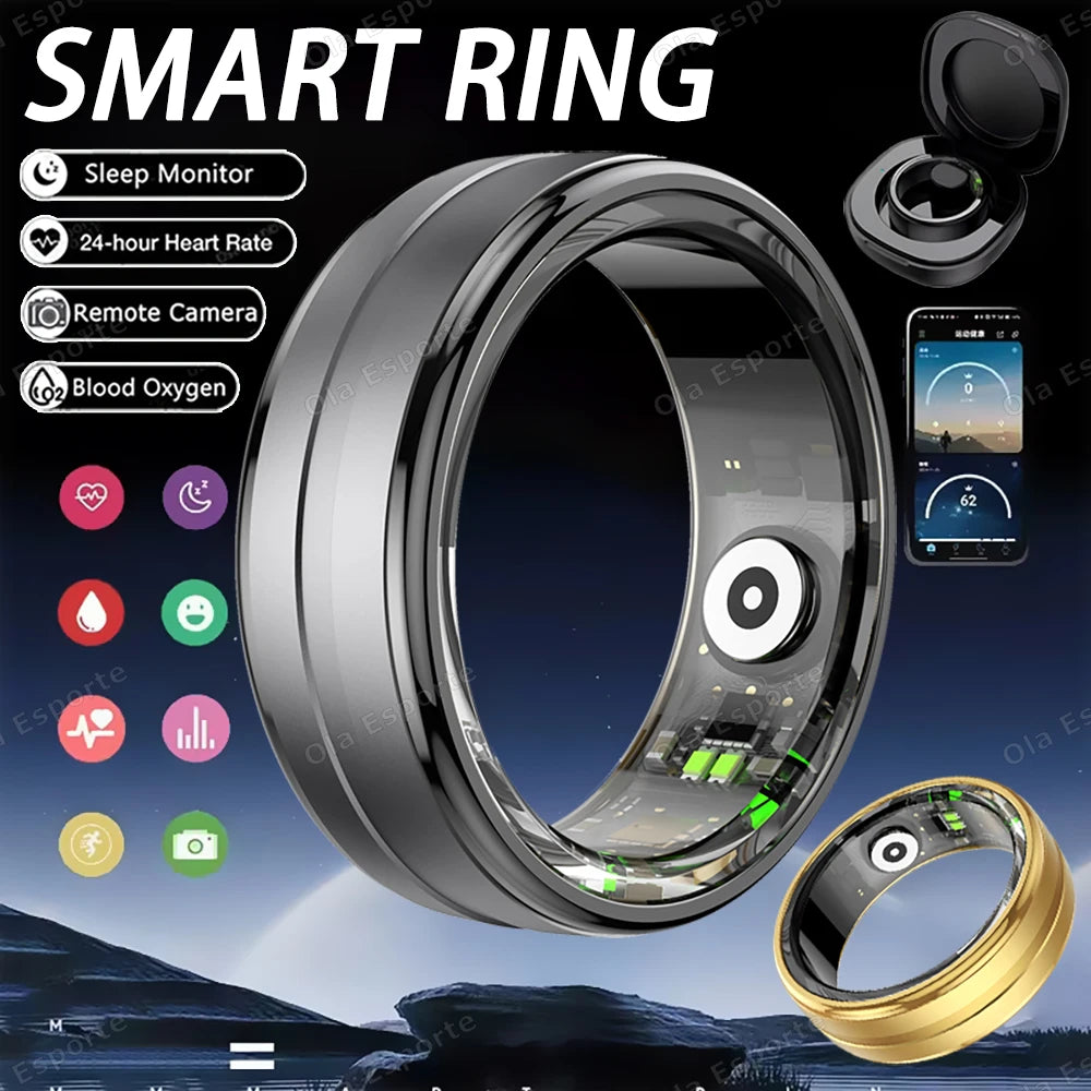New R06 Smart Ring 2025 Blood Oxygen Heart Rate Sleep Monitor rings IP68 & 5ATM Waterproof Multi-sport Mode Smartring Man Women
