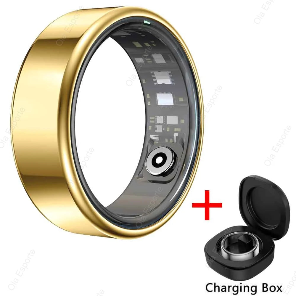 2025 New Smart Ring Men Women, Heart Rate and Blood Oxygen Monitor Smartring IP68 5ATM Waterproof, Multi-sport Mode Finger Ring
