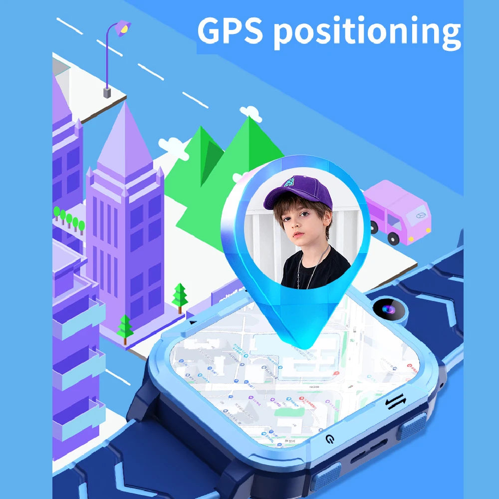 4G Kids Smart Watch Phone 1+8GB APP Dowload WhatsApp GPS WiFi Location Video Call SOS Call Back Monitor Children Smartwatch Gift