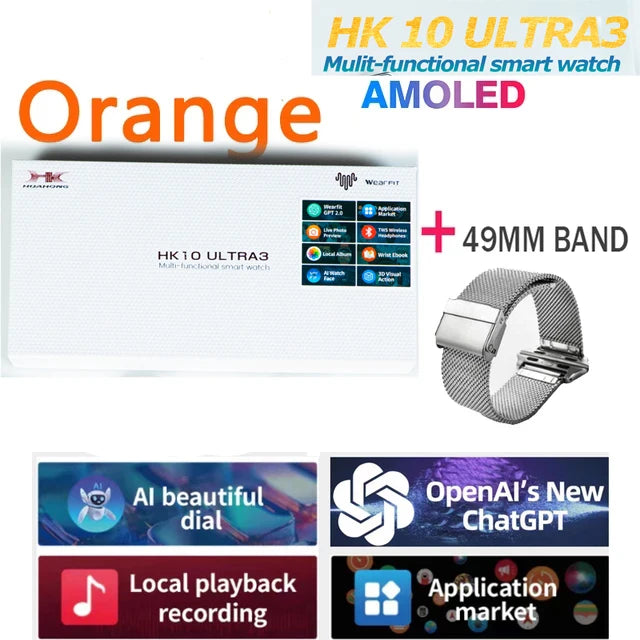 Smartwatch Men 2025 Original HK10 ULTRA 3 49mm 4G ROM NFC GPT GPS Compass Clock Bluetooth Call Smart Watch Men For Holiday Gifts