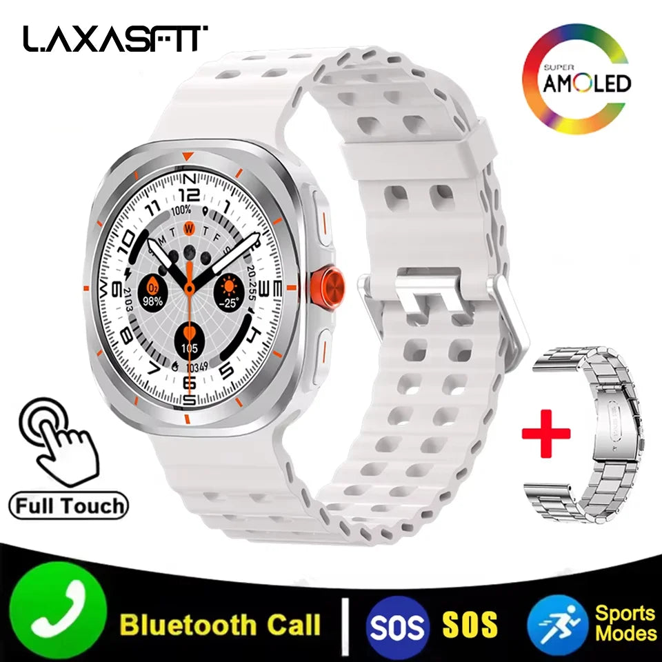 LAXASFIT 2025 New Smart Watch 1.52 inch AMOLED Bluetooth Call Message Alert Outdoor Sports Smart Watch Men Women Holiday Gift