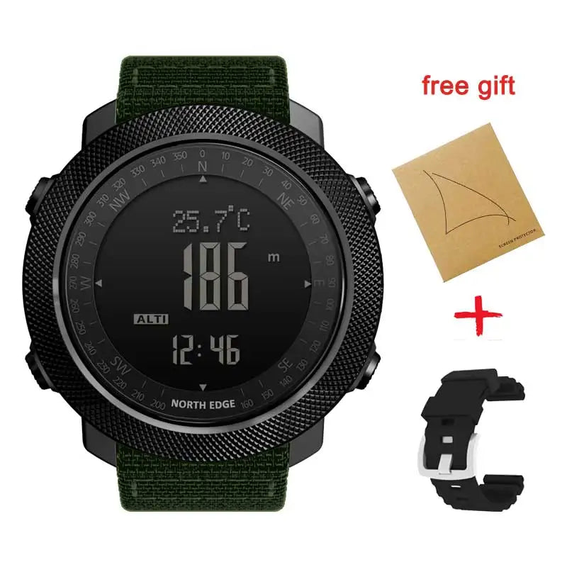 NORTH EDGE APACHE Men's Smart Watch Altimeter Barometer Compass Military Army Smartwatch Swimming Running Clock Waterproof 50m