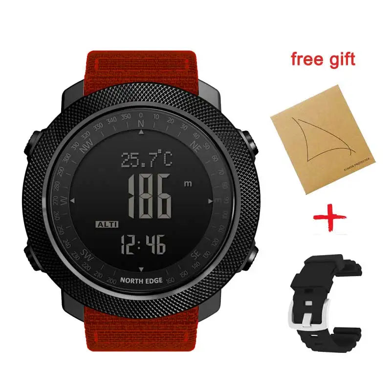 NORTH EDGE APACHE Men's Smart Watch Altimeter Barometer Compass Military Army Smartwatch Swimming Running Clock Waterproof 50m