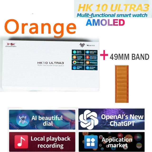 Smartwatch Men 2025 Original HK10 ULTRA 3 49mm 4G ROM NFC GPT GPS Compass Clock Bluetooth Call Smart Watch Men For Holiday Gifts