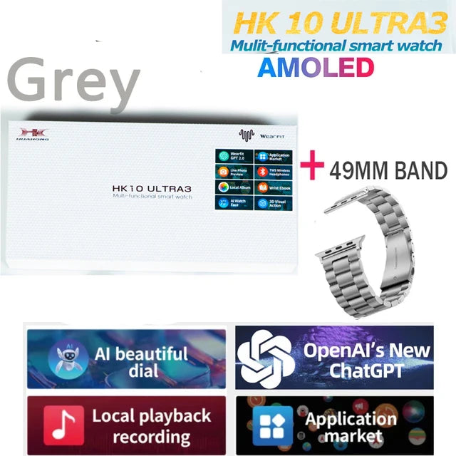 Smartwatch Men 2025 Original HK10 ULTRA 3 49mm 4G ROM NFC GPT GPS Compass Clock Bluetooth Call Smart Watch Men For Holiday Gifts