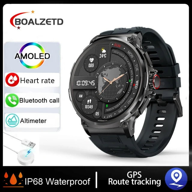 New Smart Watch Men 1.85-Inch HD Sports Bluetooth Call GPS Sports Fitness Tracker Heart Monitor 710mAh  Waterproof Smart watch