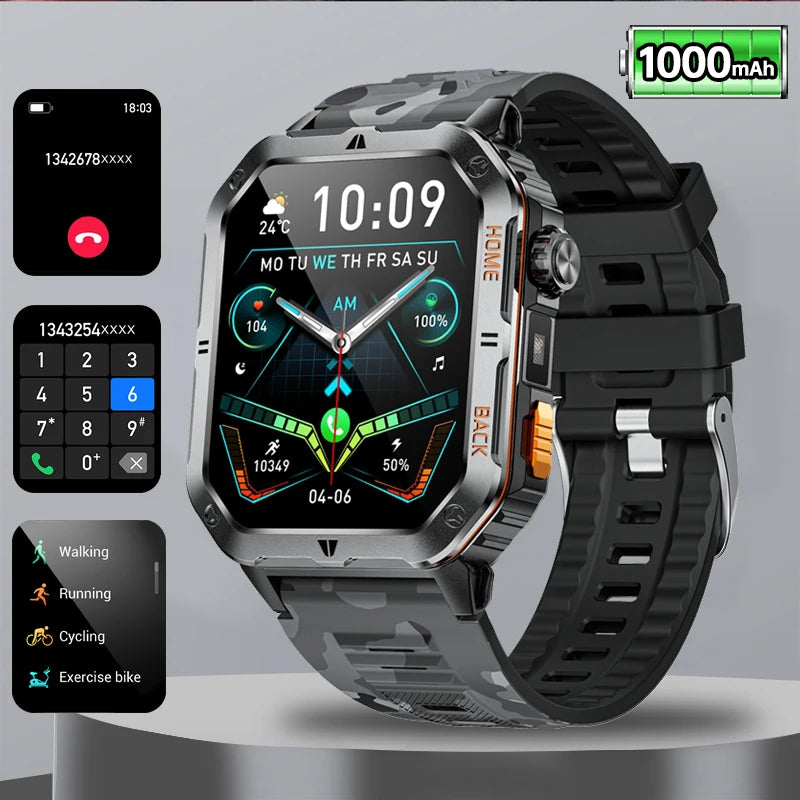 New 100Mah Sports Smart Watch GPS AMOLED Heart Rate Monitoring LED Flashlight NFC Bluetooth Call 3ATM Waterproof watch men women