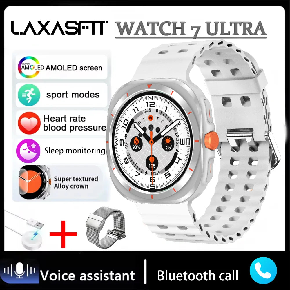 LAXASFIT 2025 New Men's Smart Watch Outdoor Sports Bluetooth Call Message Alert Multisport Mode Smartwatch