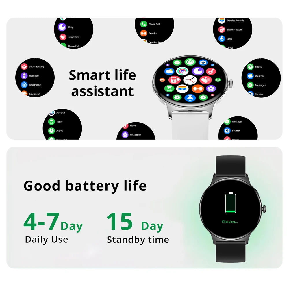 COLMI V89 Women's Smartwatch 1.43” AMOLED Display Bluetooth Phone Calls Health Tracker Waterproof Bluetooth Smart Watch