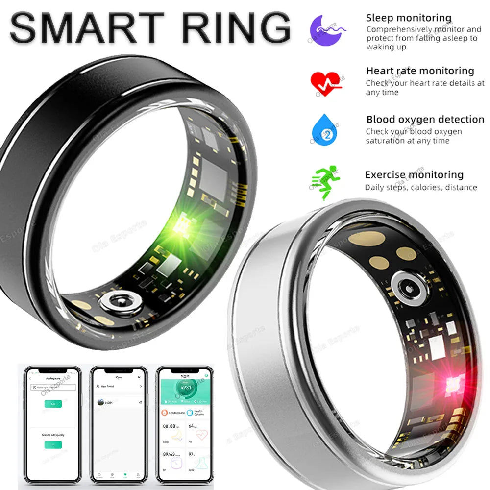 Smart Health Rings Monitor Blood Pressure Heart Rate Blood Oxygen Sleep Ring Fitness Gift for Friend Family Colleagues Smartring