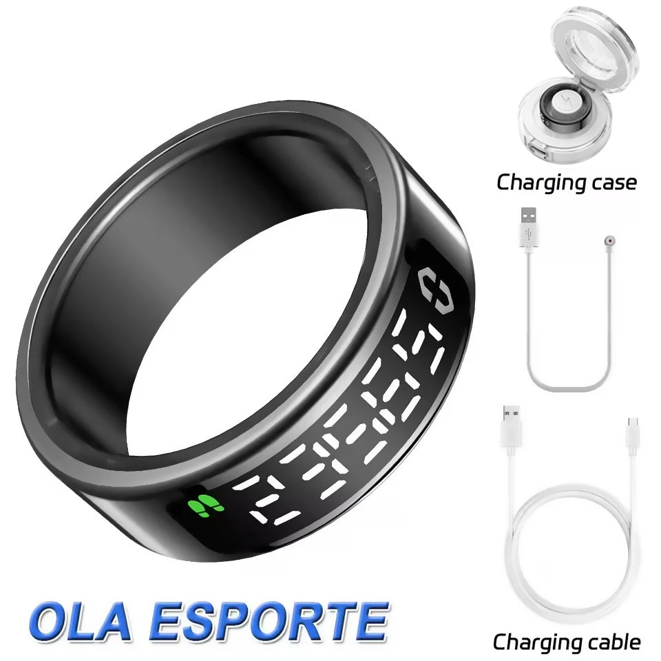 New Wireless Smart Ring 2025 Men Women LED Display Screen Heart Rate Blood Oxygen Monitor SportS IP68+5ATM Waterproof Smartring