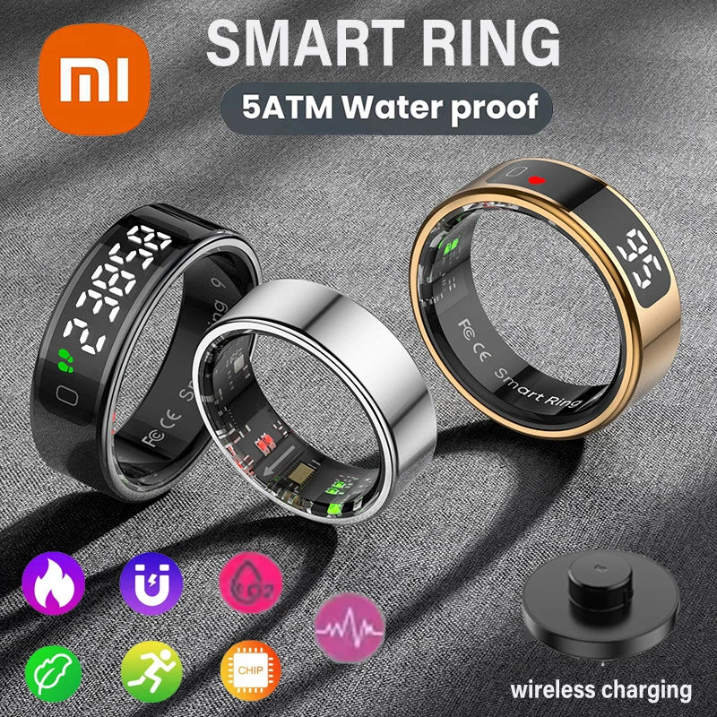 Xiaomi R12 Smart Ring Touch Display Screen 5ATM Waterproof Bluetooth Health Monitor Gesture Control Wireless Charging Sport Ring