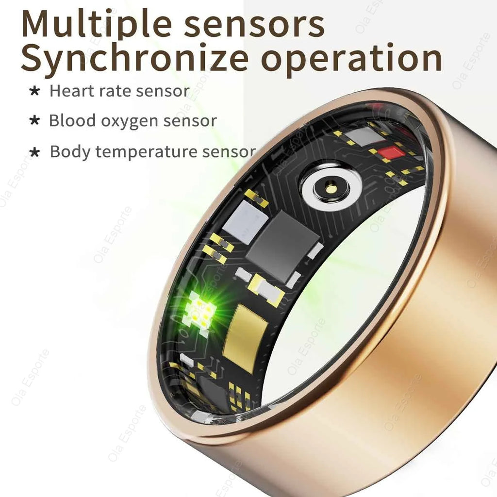 2025 New Smart Ring Men Women, Heart Rate and Blood Oxygen Monitor Smartring IP68 5ATM Waterproof, Multi-sport Mode Finger Ring