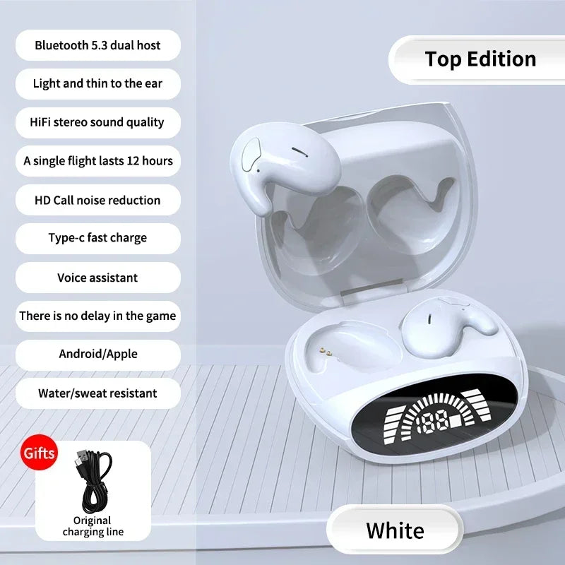 Sleep Invisible Stereo Headset IPX5 Waterproof Wireless Bluetooth Earphone Earbuds with Mic for Phone Bluetooth 5.3 Headphones