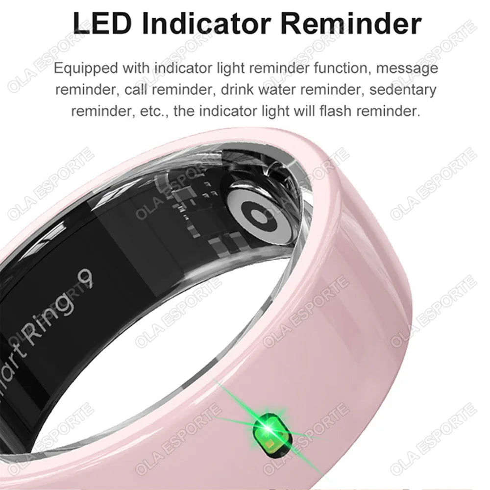2025 NFC Ceramic LED Smart Ring Built-in NFC Ring 5ATM Waterproof Gesture Control Health Monitoring Multi-Sports Modes Smartring
