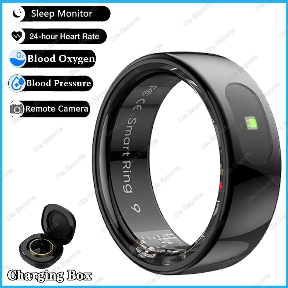 New Smart Ring Bluetooth Health Monitor Heart Rate Blood Oxygen Sleep Gesture Control 5 ATM Waterproof Sports Sport Rings 2025