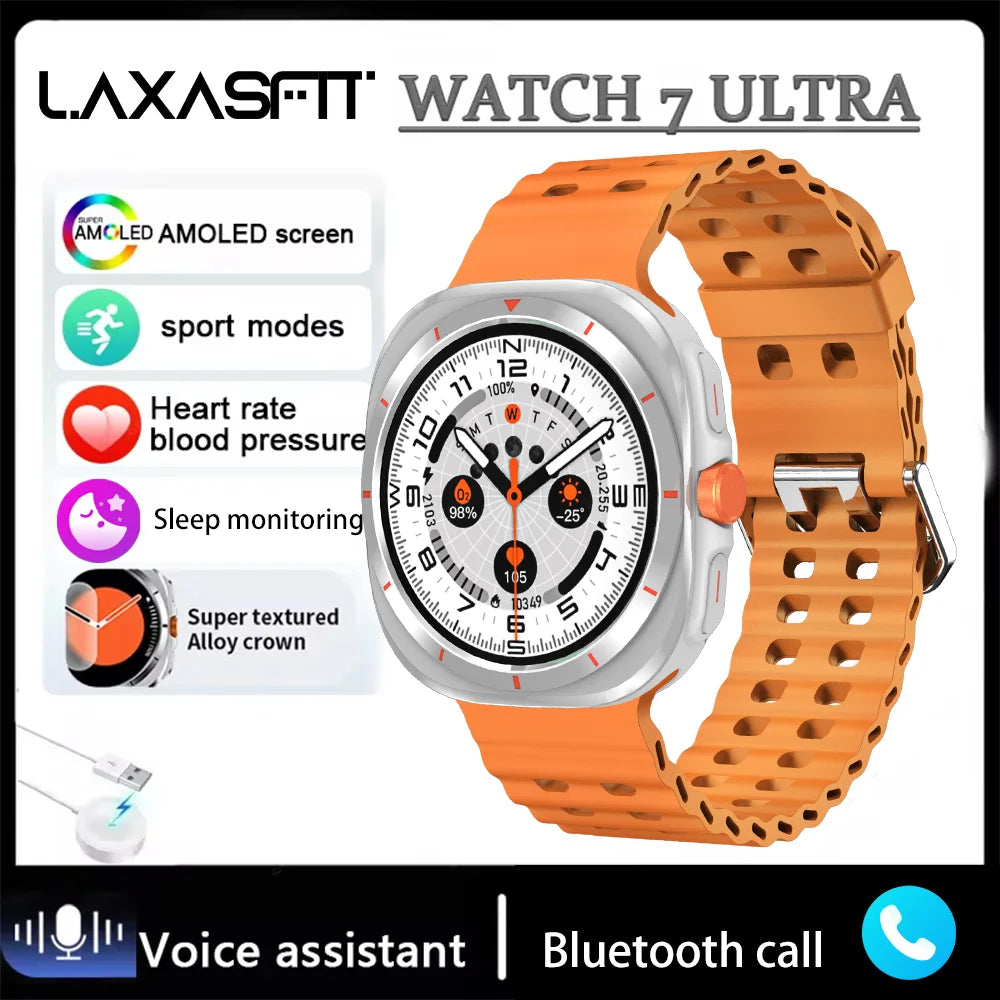 LAXASFIT 2025 New Men's Smart Watch Outdoor Sports Bluetooth Call Message Alert Multisport Mode Smartwatch