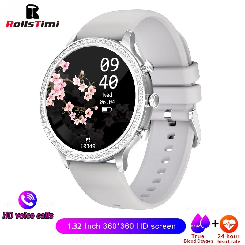 Fashion Luxury Smart Watch Women Bluetooth Call Blood Pressure DIY Custom Sport Fitness Waterproof  Smart watches For Women Gift