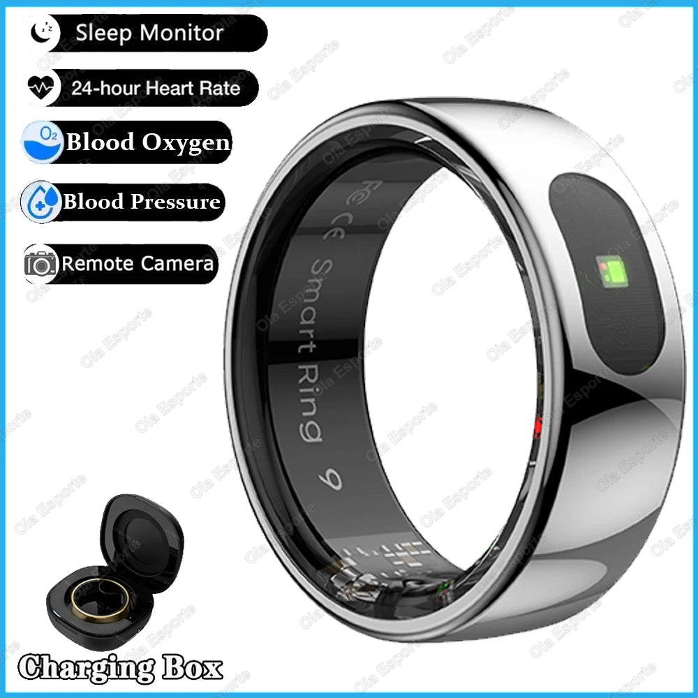New Smart Ring Bluetooth Health Monitor Heart Rate Blood Oxygen Sleep Gesture Control 5 ATM Waterproof Sports Sport Rings 2025
